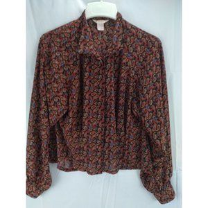 Vintage Porsha by Winer Paisley print shirt size 12